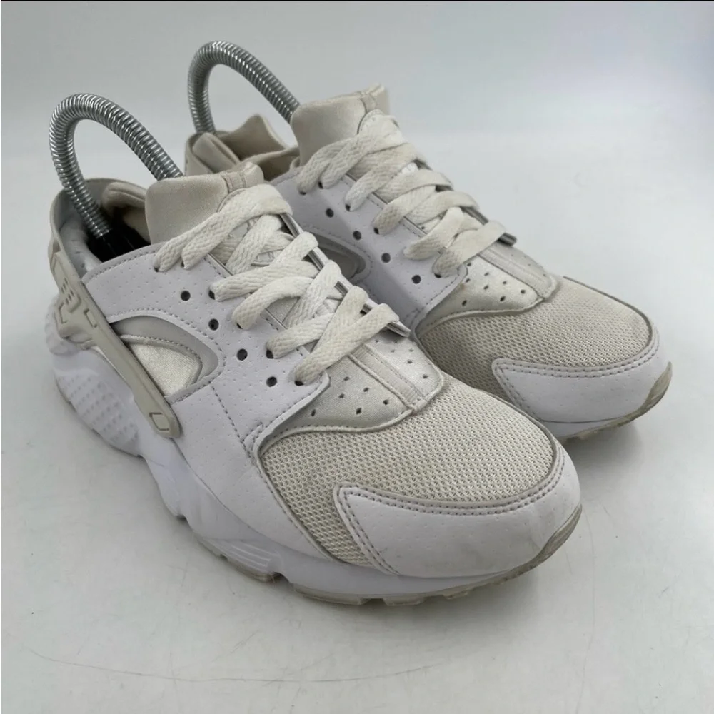 👞 Nike Kids Air Huarache- SZV6 Y -White Lace-Up Shoes Sneakers